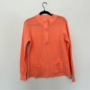 NWT made with love highland henley coral women’s rib knit sweater size small